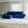 Colțar extensibil dumonde cu ladă de depozitare si sezut confortabil din spuma high-density, Berlin Royal Albastru Navy 280x185 cm
