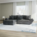 Colțar extensibil dumonde cu ladă de depozitare si sezut confortabil din spuma high-density, Berlin Euphoria Negru 280x185 cm