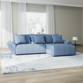 Colțar extensibil dumonde cu ladă de depozitare si sezut confortabil din spuma high-density, Berlin Enjoy Albastru 280x185 cm II