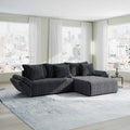 Colțar extensibil dumonde cu ladă de depozitare si sezut confortabil din spuma high-density, Berlin Ambience Gri 280x185 cm II