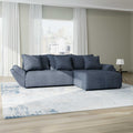 Colțar extensibil dumonde cu ladă de depozitare si sezut confortabil din spuma high-density, Berlin Enjoy Antracit 280x185 cm II