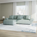 Colțar extensibil dumonde cu ladă de depozitare si sezut confortabil din spuma high-density, Berlin Enjoy Verde Mint 280x185 cm