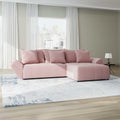 Colțar extensibil dumonde cu ladă de depozitare si sezut confortabil din spuma high-density, Berlin Royal Roz 280x185 cm II