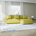 Colțar extensibil dumonde cu ladă de depozitare si sezut confortabil din spuma high-density, Berlin Enjoy Verde 280x185 cm II