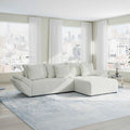 Colțar extensibil dumonde cu ladă de depozitare si sezut confortabil din spuma high-density, Berlin Ambience Alb 280x185 cm II