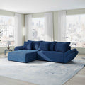 Colțar extensibil dumonde cu ladă de depozitare si sezut confortabil din spuma high-density, Berlin Zoom Albastru 280x185 cm