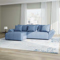 Colțar extensibil dumonde cu ladă de depozitare si sezut confortabil din spuma high-density, Berlin Enjoy Albastru 280x185 cm