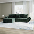 Colțar extensibil dumonde cu ladă de depozitare si sezut confortabil din spuma high-density, Berlin Euphoria Verde 280x185 cm