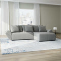 Colțar extensibil dumonde cu ladă de depozitare si sezut confortabil din spuma high-density, Berlin Royal Gri 280x185 cm II