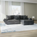 Colțar extensibil dumonde cu ladă de depozitare si sezut confortabil din spuma high-density, Berlin Euphoria Negru 280x185 cm II