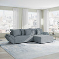 Colțar extensibil dumonde cu ladă de depozitare si sezut confortabil din spuma high-density, Berlin Zoom Gri Mint 280x185 cm II