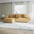 Colțar extensibil dumonde cu ladă de depozitare si sezut confortabil din spuma high-density, Berlin Royal Galben Mustar 280x185 cm