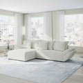 Colțar extensibil dumonde cu ladă de depozitare si sezut confortabil din spuma high-density, Berlin Ambience Alb 280x185 cm