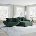 Colțar extensibil dumonde cu ladă de depozitare si sezut confortabil din spuma high-density, Berlin Ambience Verde 280x185 cm II