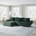 Colțar extensibil dumonde cu ladă de depozitare si sezut confortabil din spuma high-density, Berlin Ambience Verde 280x185 cm
