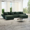 Colțar extensibil dumonde cu ladă de depozitare si sezut confortabil din spuma high-density, Berlin U Ambience Green 380x180 cm