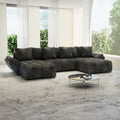 Colțar extensibil dumonde cu ladă de depozitare si sezut confortabil din spuma high-density, Berlin U Euphoria Dark Grey 380x180 cm
