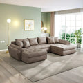 Colțar extensibil dumonde cu ladă de depozitare si sezut confortabil din spuma high-density, Loana U Tobago Silver 355x185 cm