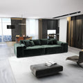 Canapea extensibilă dumonde cu ladă de depozitare si sezut confortabil din spuma high-density, Marbela Euphoria Green XXL 295x100 cm