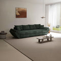 Canapea extensibilă dumonde cu ladă de depozitare si sezut confortabil din spuma high-density, Loana Euphoria Verde 300x100 cm