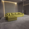 Colțar extensibil dumonde cu ladă de depozitare si sezut confortabil din spuma high-density, Loana XL Enjoy Verde 335x185 cm