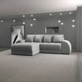 Colțar extensibil dumonde cu ladă de depozitare si sezut confortabil din spuma high-density, Verona Royal Gri 290x185 cm