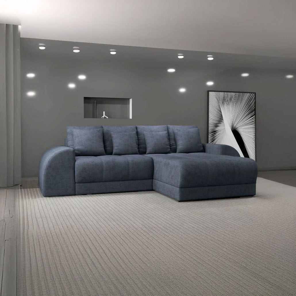 Colțar extensibil dumonde cu ladă de depozitare si sezut confortabil din spuma high-density, Verona Enjoy Antracit II 290x185 cm