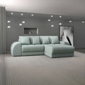 Colțar extensibil dumonde cu ladă de depozitare si sezut confortabil din spuma high-density, Verona Enjoy Mint II 290x185 cm