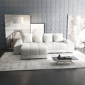 Colțar extensibil dumonde cu ladă de depozitare si sezut confortabil din spuma high-density, Verona Euphoria Ivory 290x185 cm