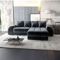 Colțar extensibil dumonde cu ladă de depozitare si sezut confortabil din spuma high-density, Verona Euphoria Grafit II 290x185 cm