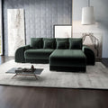 Colțar extensibil dumonde cu ladă de depozitare si sezut confortabil din spuma high-density, Verona Ambience Verde II 290x185 cm