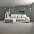 Colțar extensibil dumonde cu ladă de depozitare si sezut confortabil din spuma high-density, Verona Enjoy Bej 290x185 cm