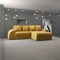 Colțar extensibil dumonde cu ladă de depozitare si sezut confortabil din spuma high-density, Verona Royal Mustar II 290x185 cm