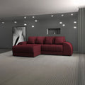 Colțar extensibil dumonde cu ladă de depozitare si sezut confortabil din spuma high-density, Verona Enjoy Rosu 290x185 cm