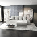 Colțar extensibil dumonde cu ladă de depozitare si sezut confortabil din spuma high-density, Verona Zoom Crem II 290x185 cm