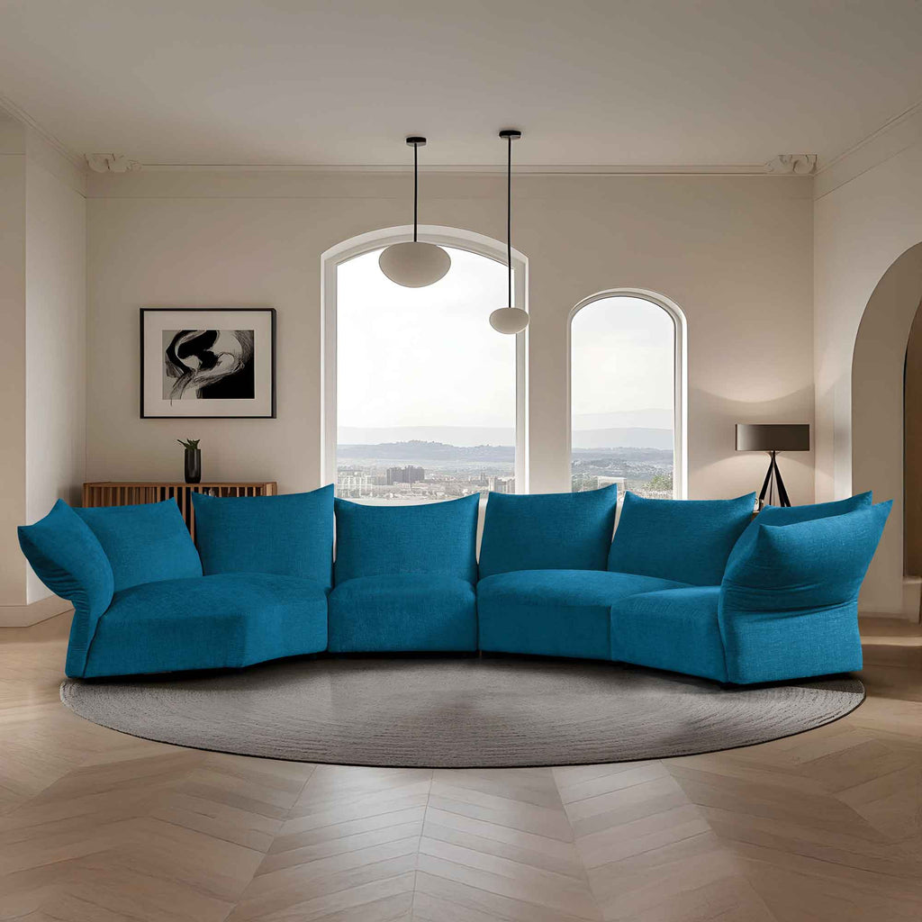 Canapea semirotunda dumonde cu șezut confortabil din spumă HR Vogue 460x131 cm