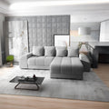 Colțar extensibil dumonde cu ladă de depozitare si sezut confortabil din spuma high-density, Verona Euphoria Dove II 290x185 cm