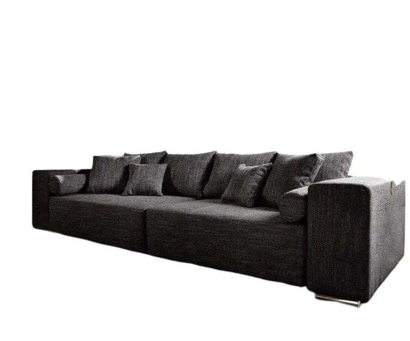 Canapea extensibilă dumonde cu ladă de depozitare si sezut confortabil din spuma high-density, Marbela Magma Black XXL 295x100 cm
