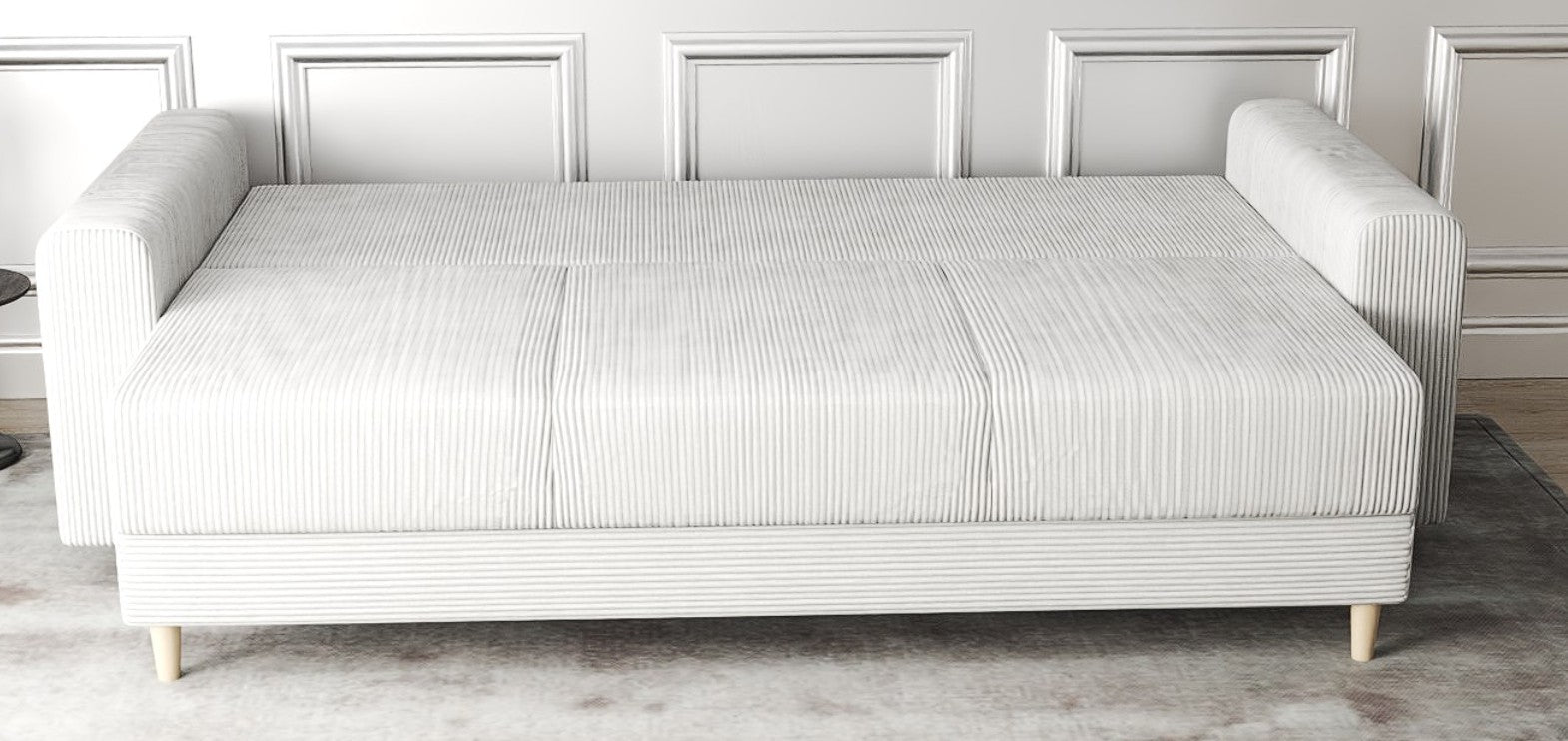 Canapea extensibilă dumonde cu ladă de depozitare si sezut confortabil din spuma high-density, Kronos Zoom Gri 210x100 cm