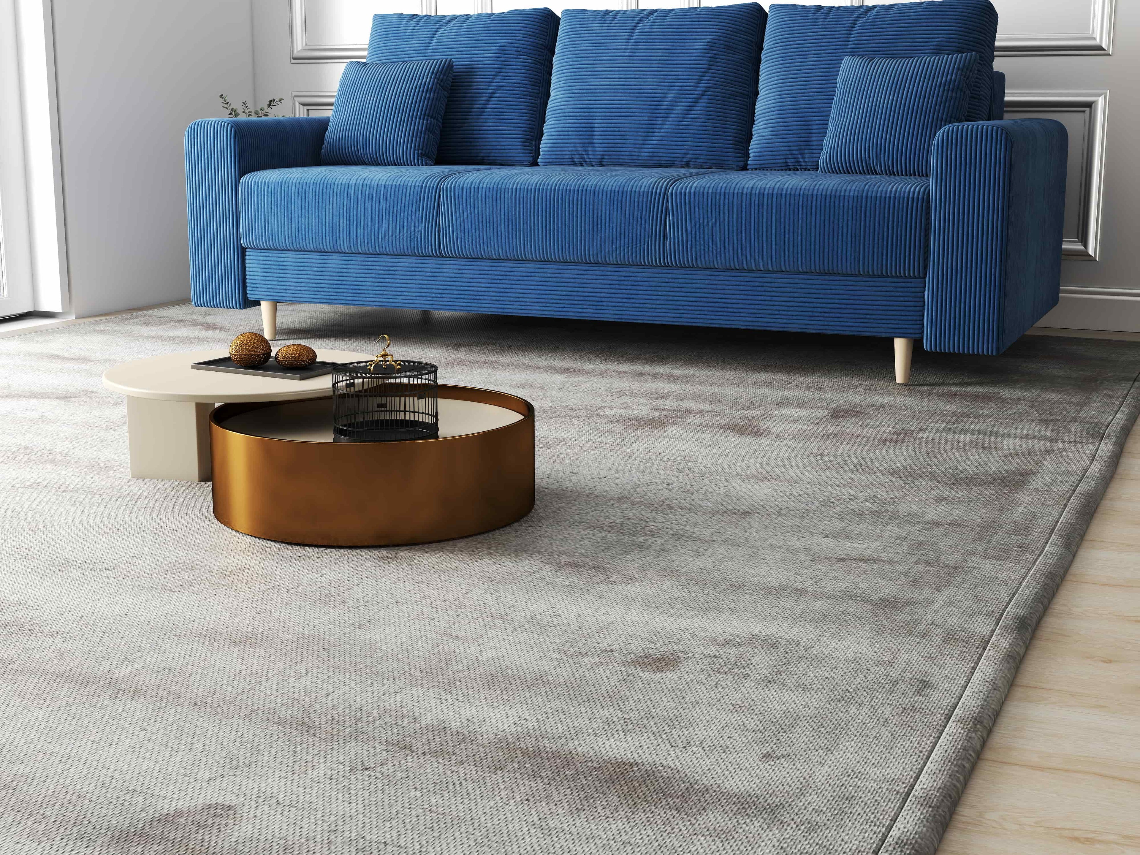 Canapea extensibilă dumonde cu ladă de depozitare si sezut confortabil din spuma high-density, Kronos Zoom Albastru 210x100 cm