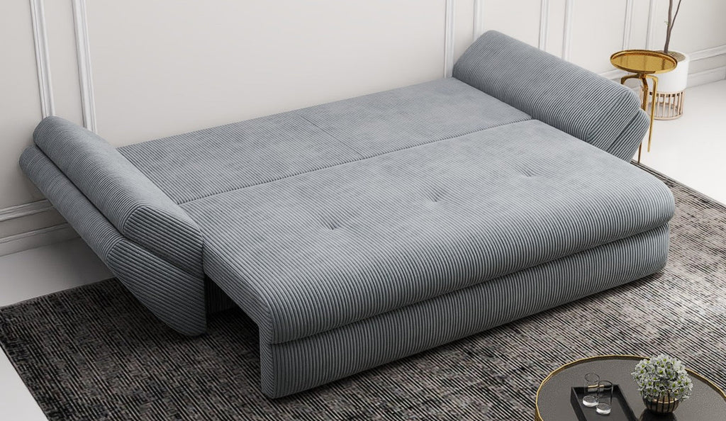 Canapea extensibilă dumonde cu ladă de depozitare si sezut confortabil din spuma high-density, Loana Zoom Grey 250x100 cm