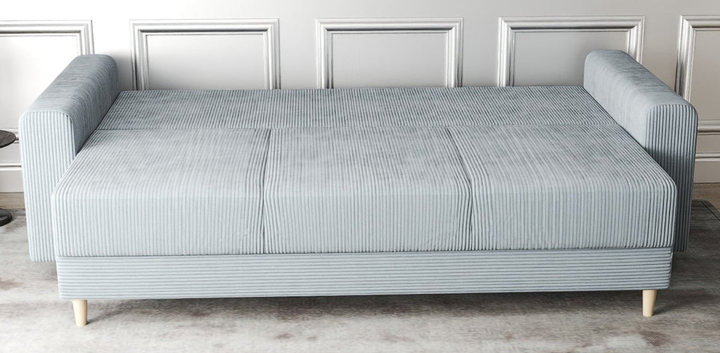 Canapea extensibilă dumonde cu ladă de depozitare si sezut confortabil din spuma high-density, Kronos Zoom Gri 210x100 cm