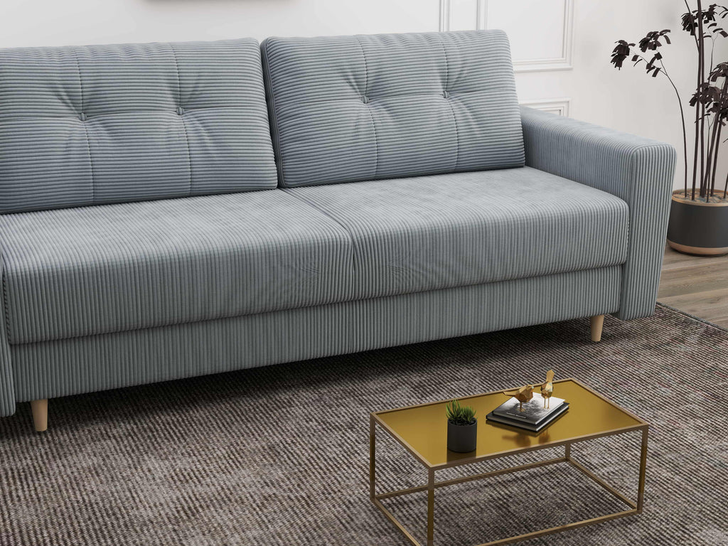 Canapea extensibilă dumonde cu ladă de depozitare si sezut confortabil din spuma high-density, Summer Zoom Grey 225x100 cm