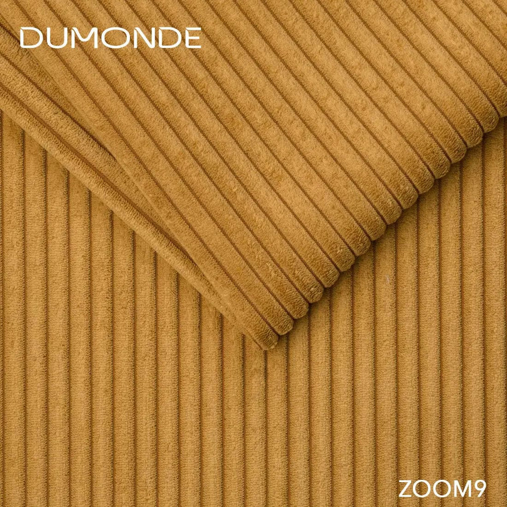 Colțar extensibil dumonde cu ladă de depozitare si sezut confortabil din spuma high-density, Loana U Zoom Mustar 355x185 cm